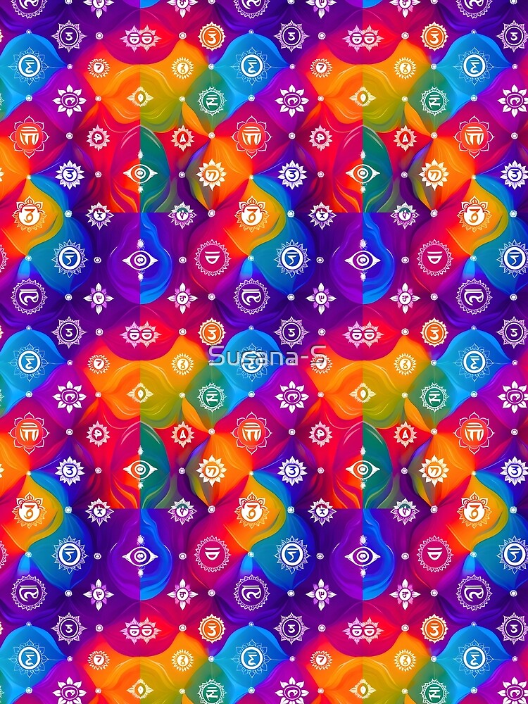 Colorful Chakra Energy Sacred Symbols by Good Vibes