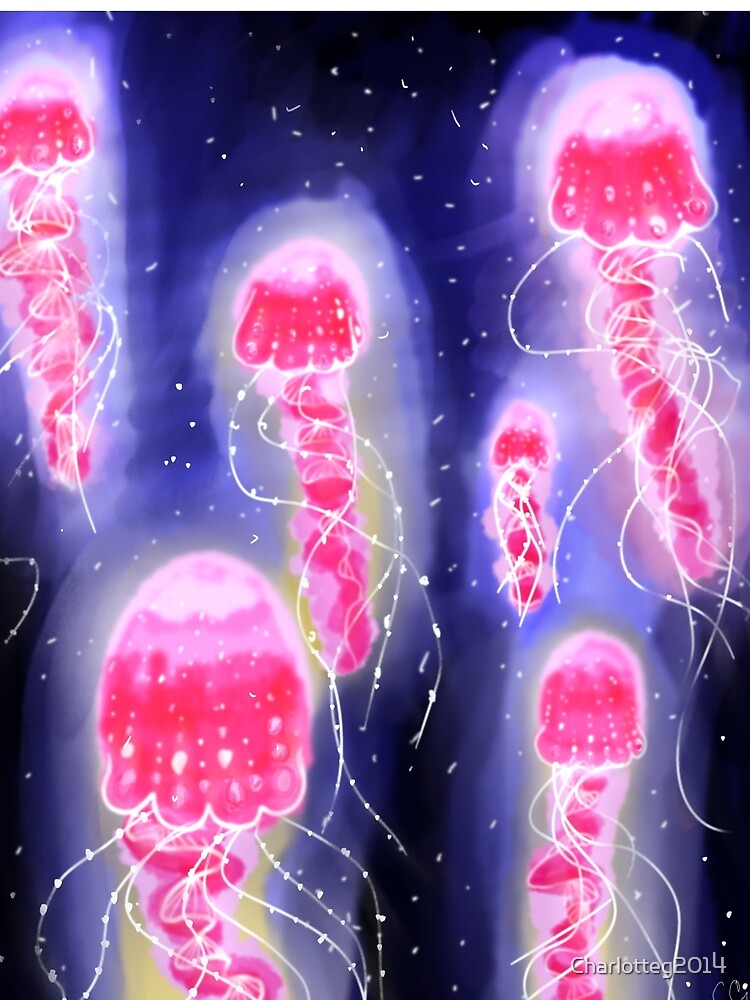 Inked Glowing Jelly Fish Art Beautiful Galaxy by Charlotteg2014