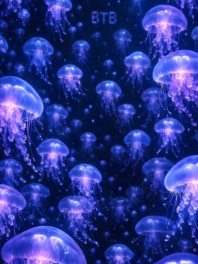 Glowing Bioluminescent Jellyfish – Dreamy Deep Sea Fantasy Art by BTBArtwork