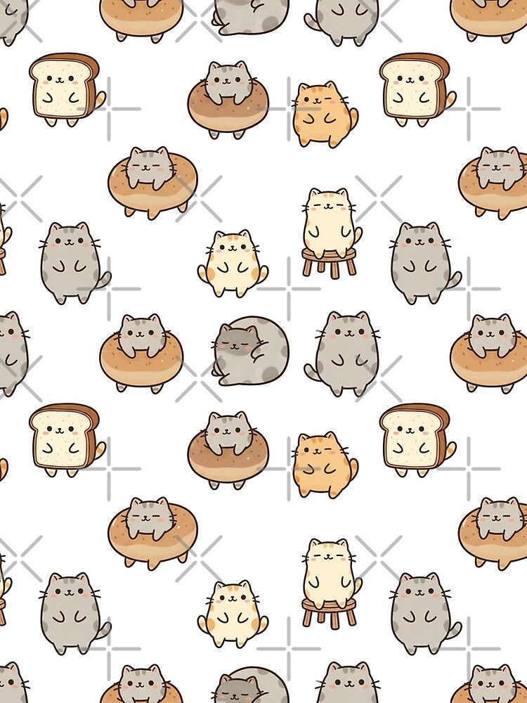 Funny Loaf and Cat Design | Cute Cartoon Cat and Bread Artwork by ZenAnimeWearz