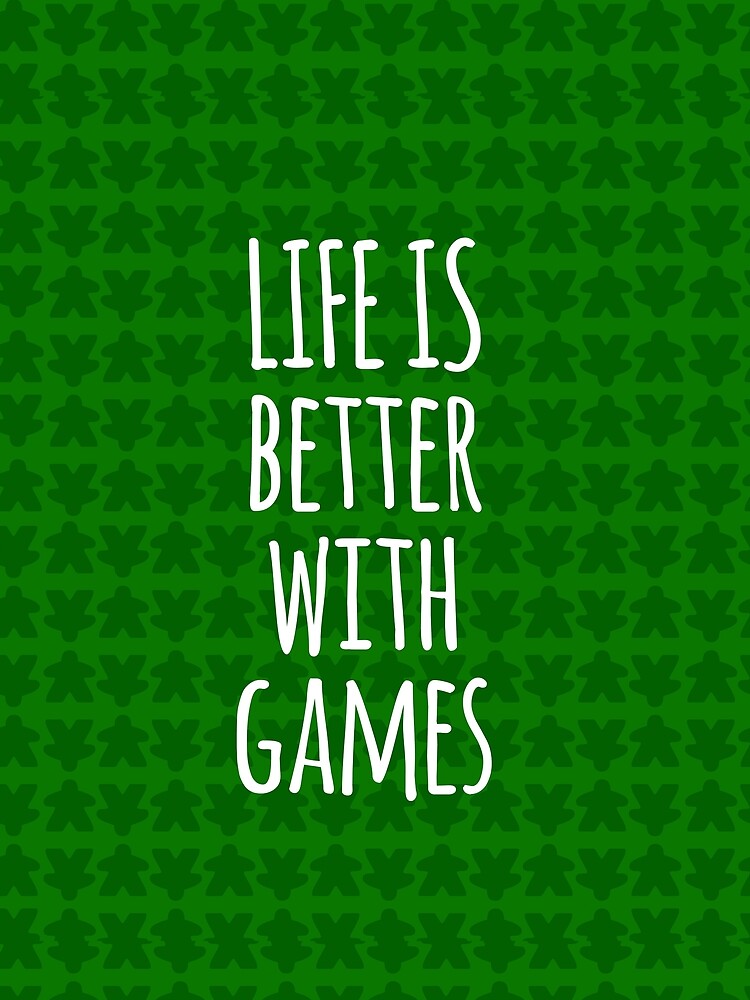 Life is Better with Games All Green Meeples Pattern - Perfect for Board Game Lovers by BeamGeeks