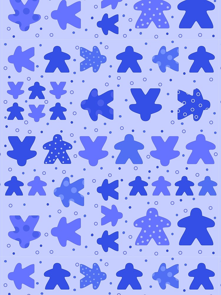 I Play Blue - Meeple Board Game Pattern by BeamGeeks