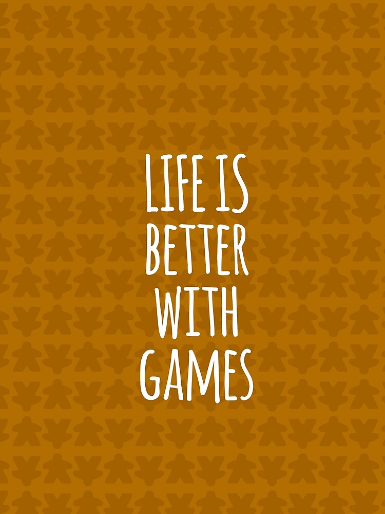 Life is Better with Games All Orange Meeples Pattern - Perfect for Board Game Lovers by BeamGeeks