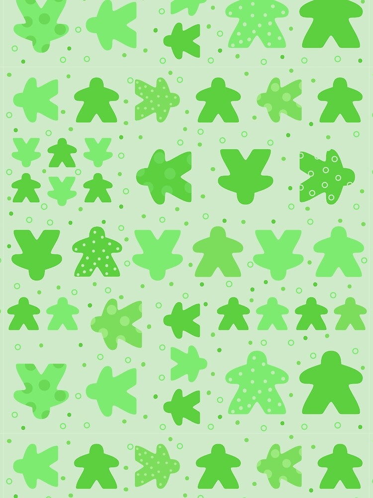 I Play Green - Meeple Board Game Pattern by BeamGeeks