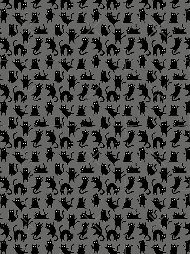 Crazy black cats - gray by InkishDelight