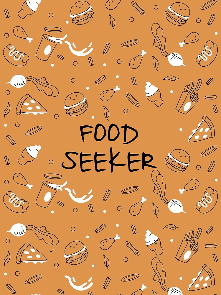Foodart Food Seeker With Food Pattern Burger Ice Cream Pizza Chicken by othmanebhl