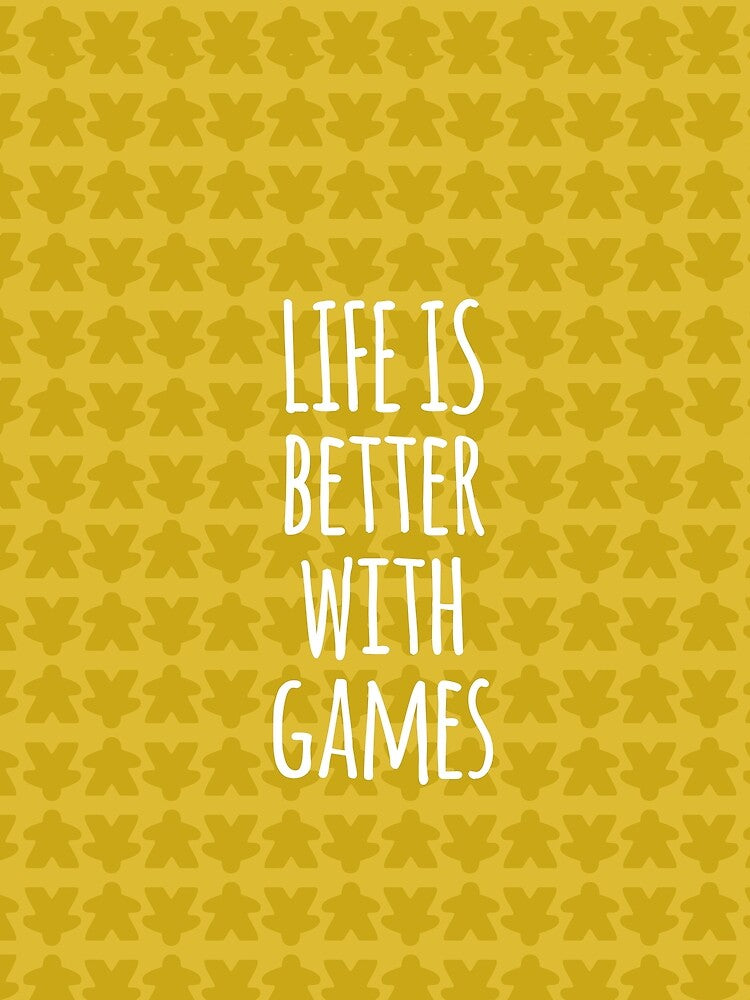 Life is Better with Games All Yellow Meeples Pattern - Perfect for Board Game Lovers by BeamGeeks