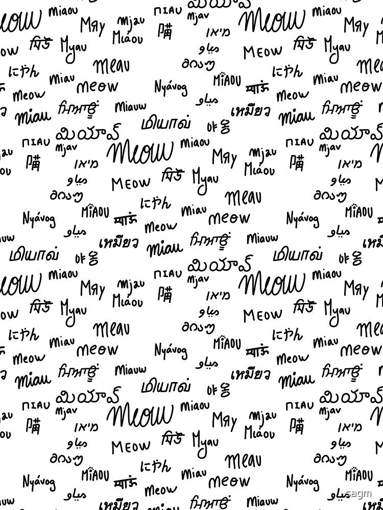 Multilingual Cat Sounds Meow Pattern by sagm
