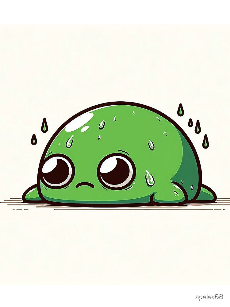 Head Empty No Thoughts - Tired Overwhelmed Frog by apeles68