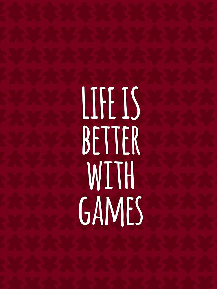 Copy of Life is Better with Games All Red Meeples Pattern - Perfect for Board Game Lovers by BeamGeeks