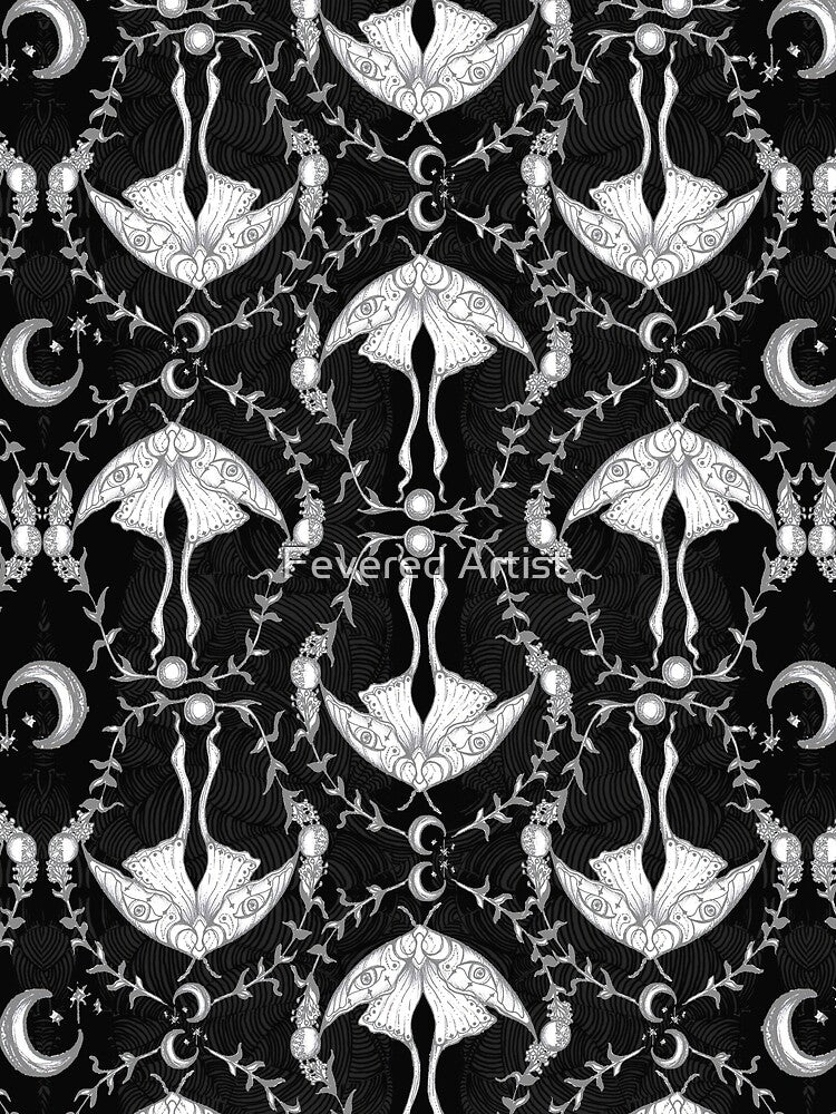 Gothic Lunar Moth Moon by Fevered Artist