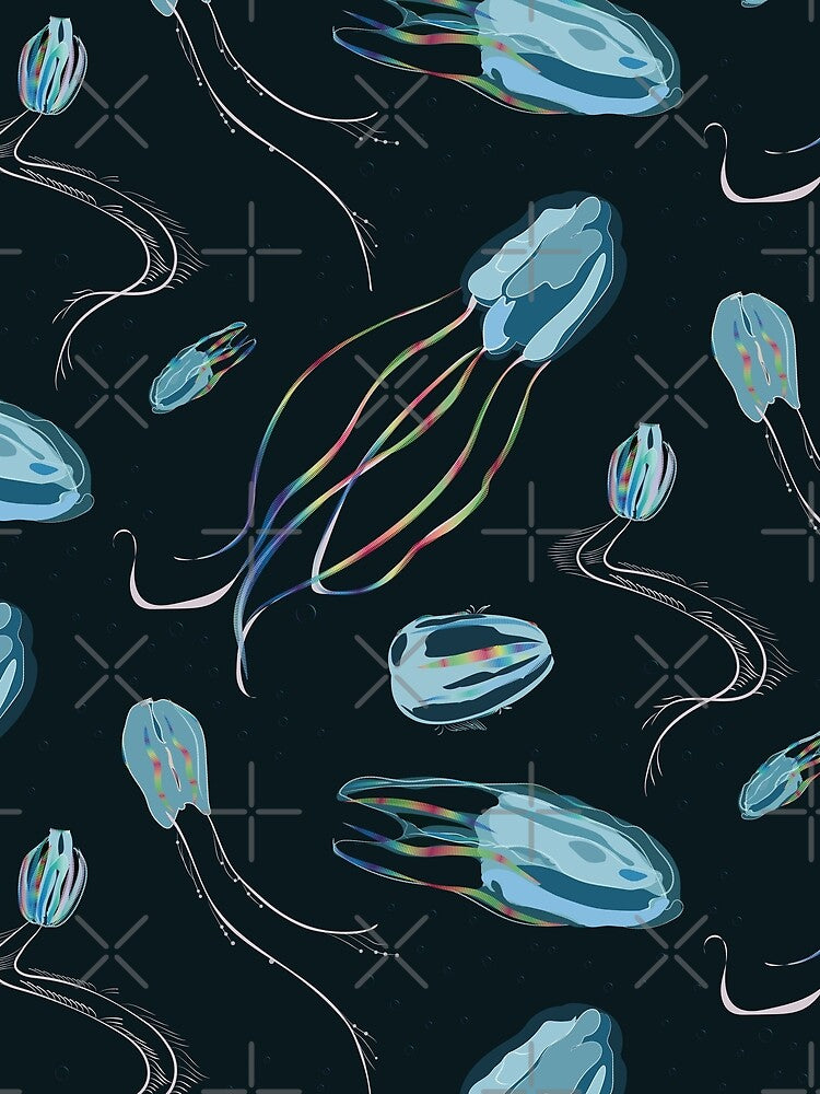 Dance of the Comb Jellies deep ocean by Colour Angel by KV