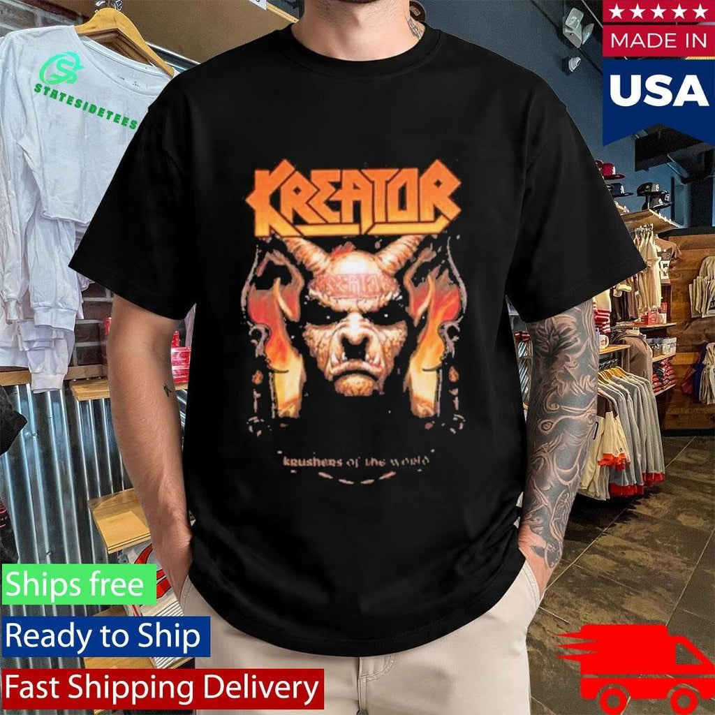h Kreator Krushers Of The World Demon Crest Unisex , , , Long Sleeve Tee