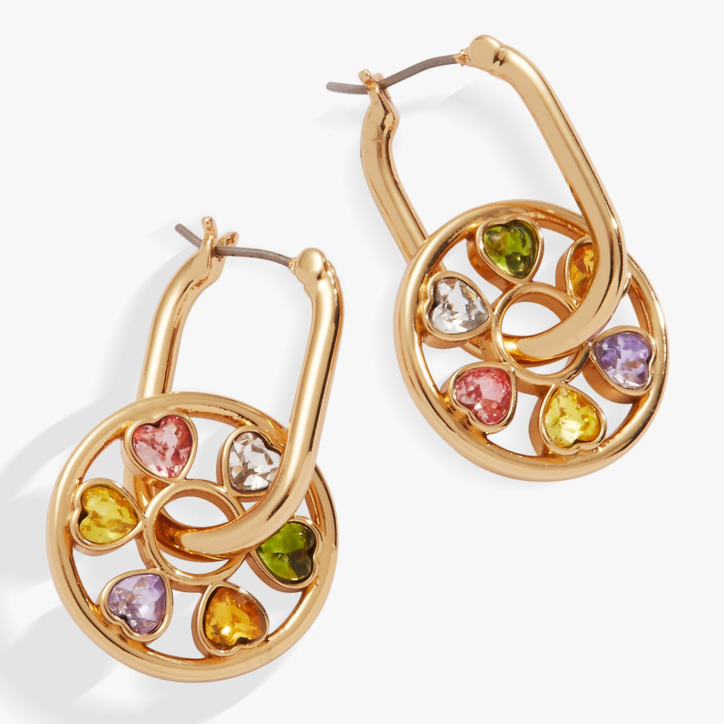 Heart Crystal Wheel Hoop Earrings T-Shirts