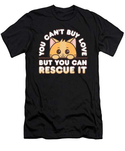 Rescue Love Cat Design T-Shirt