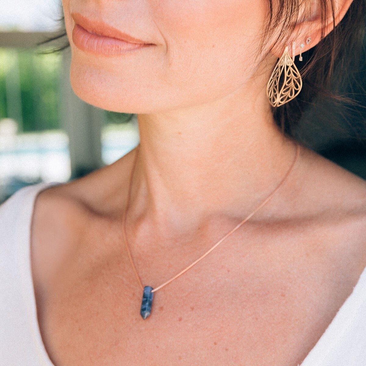Sodalite Gemstone Necklace T-Shirts