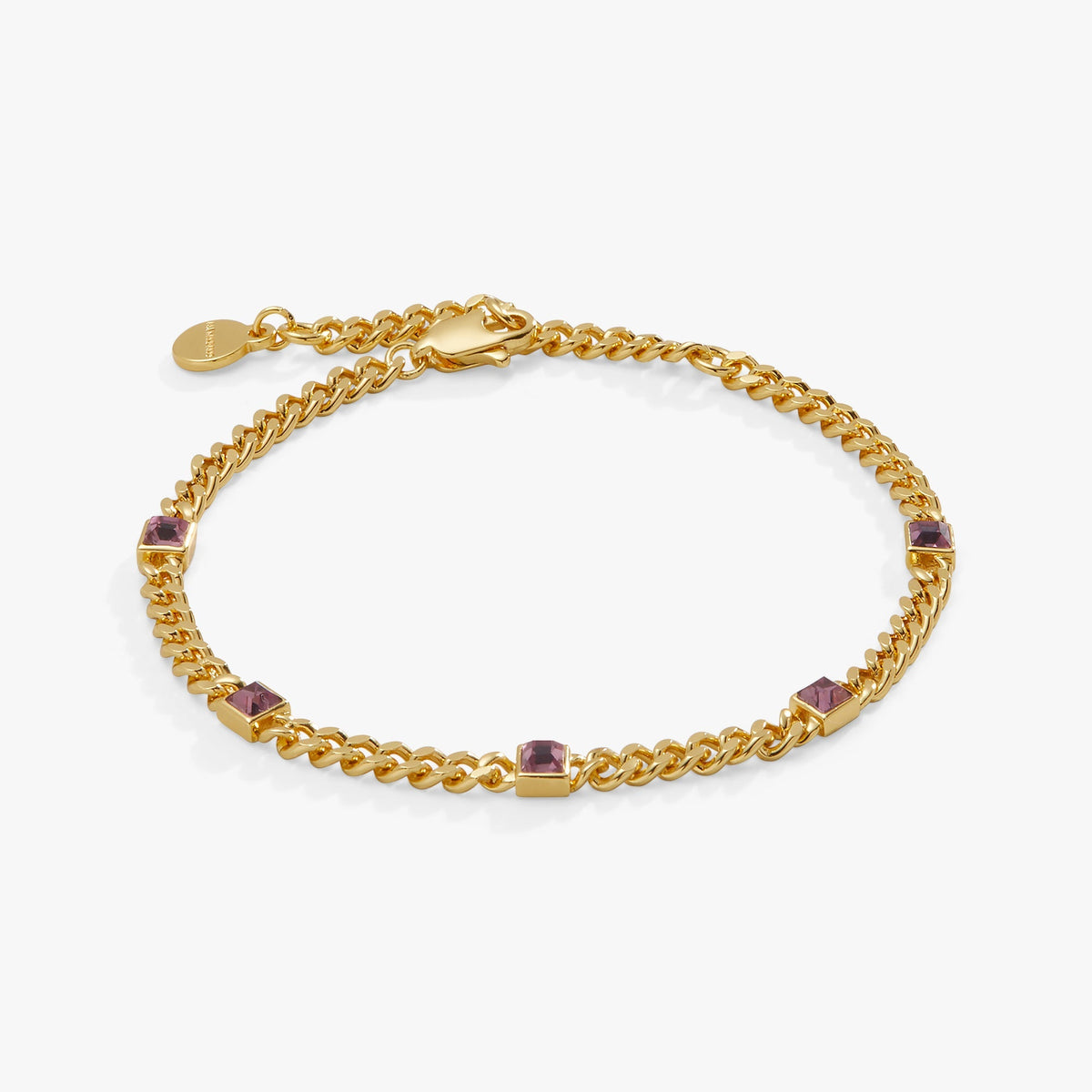 June Birthstone Light Amethyst Curb Chain Bracelet T-Shirts