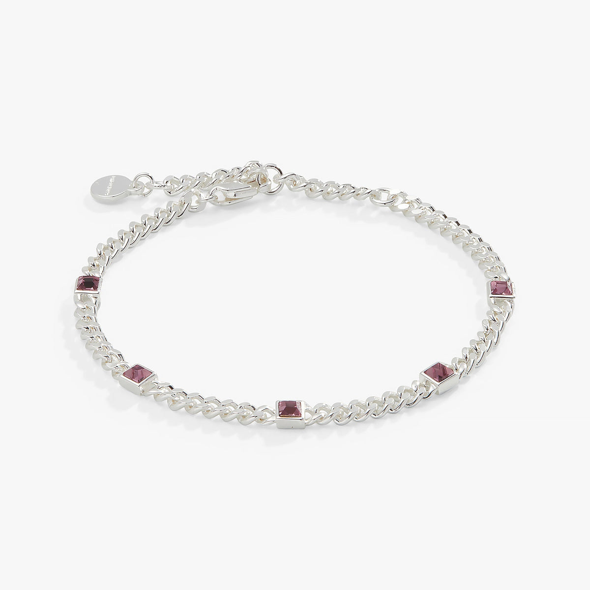 June Birthstone Light Amethyst Curb Chain Bracelet T-Shirts