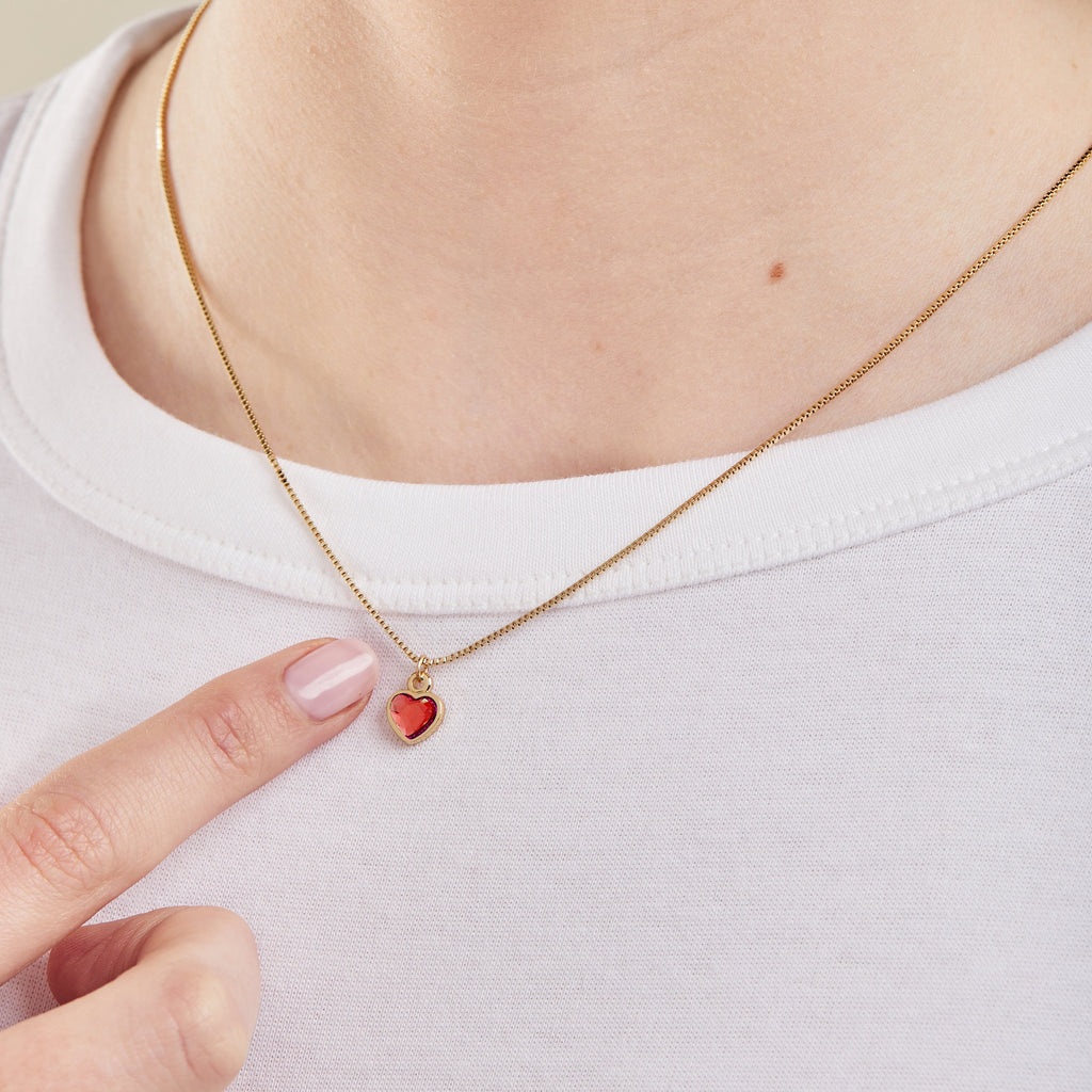 Ruby Heart Necklace July Birthstone T-Shirts