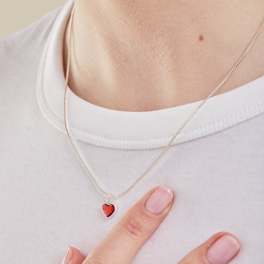 Ruby Heart Necklace July Birthstone T-Shirts