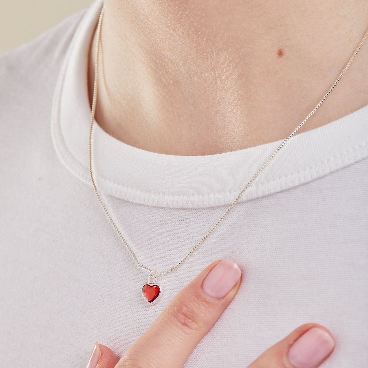 Ruby Heart Necklace July Birthstone T-Shirts