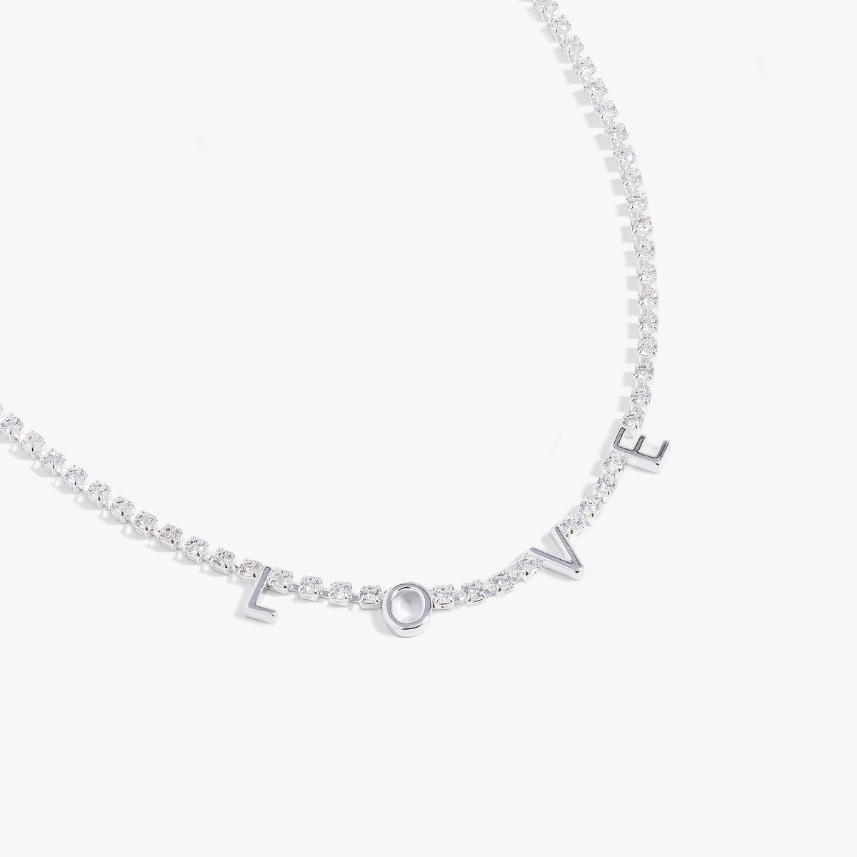 "Love" Crystal Tennis Necklace T-Shirts