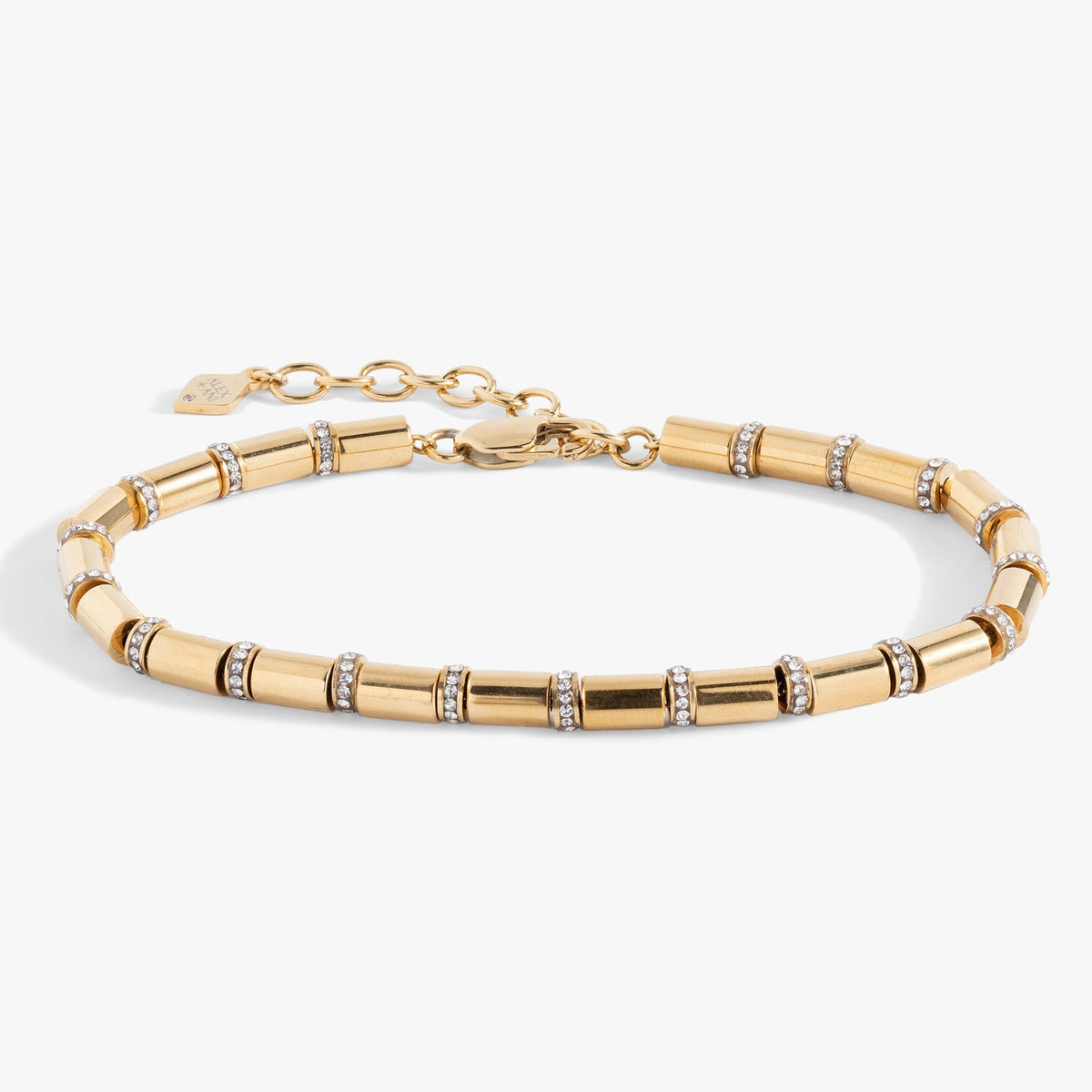 Tube Bead Crystal Chain Bracelet T-Shirts