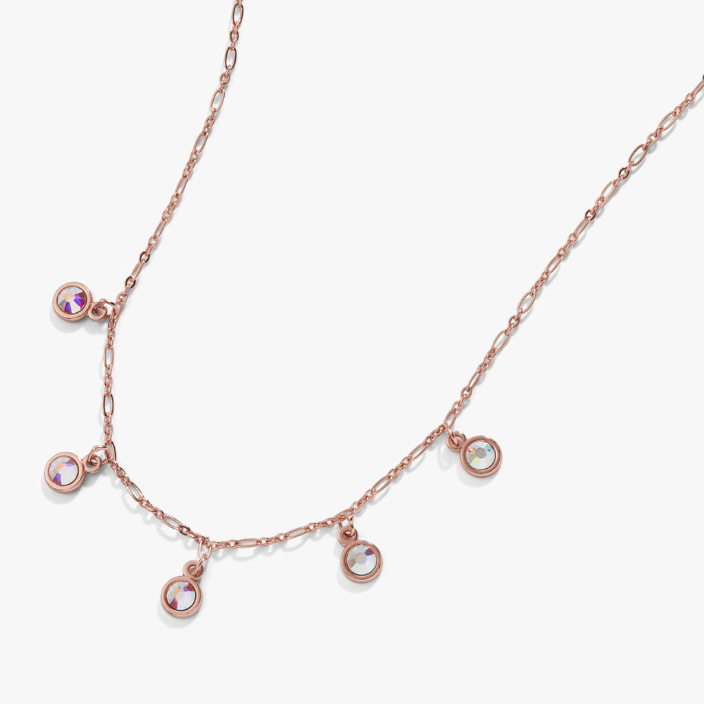 Multi Crystal Necklace Clear Crystal T-Shirts