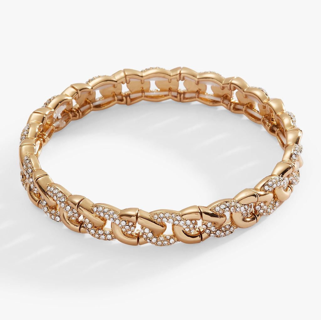 Pave Curb Chain Stretch Bracelet T-Shirts