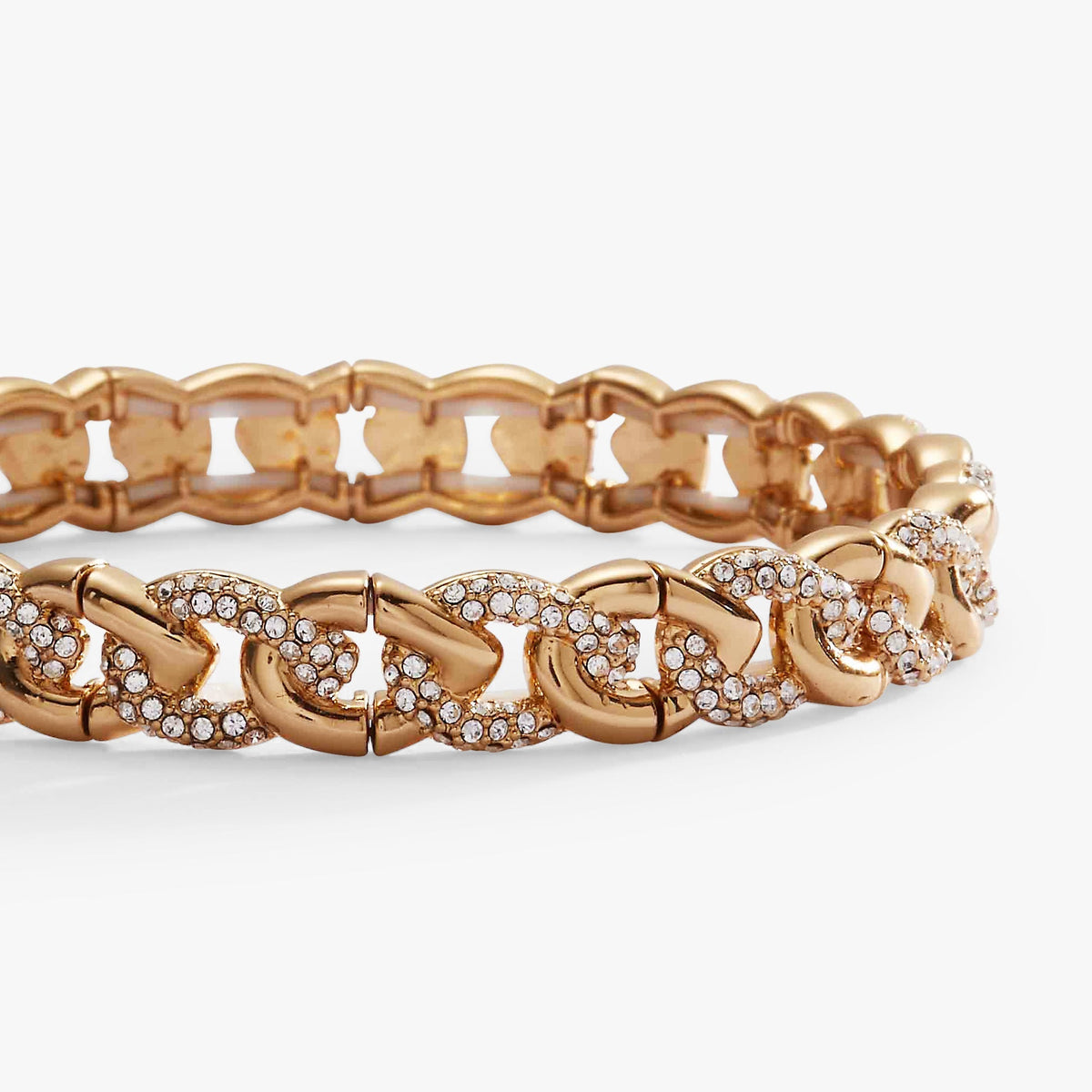 Pave Curb Chain Stretch Bracelet T-Shirts