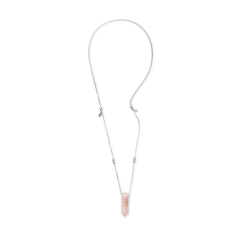 Rose Quartz Pendant Station Bead Necklace T-Shirts