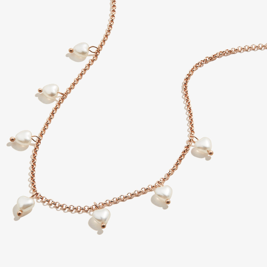 Pearl Hearts Drop Necklace 17'' T-Shirts