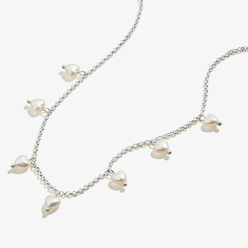 Pearl Hearts Drop Necklace 17'' T-Shirts
