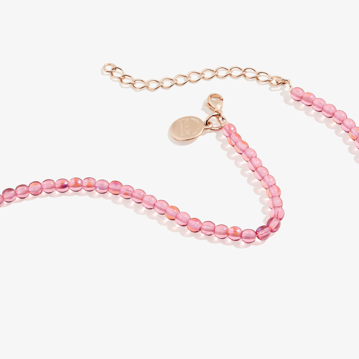 Pink Coral Beaded Necklace Adjustable T-Shirts