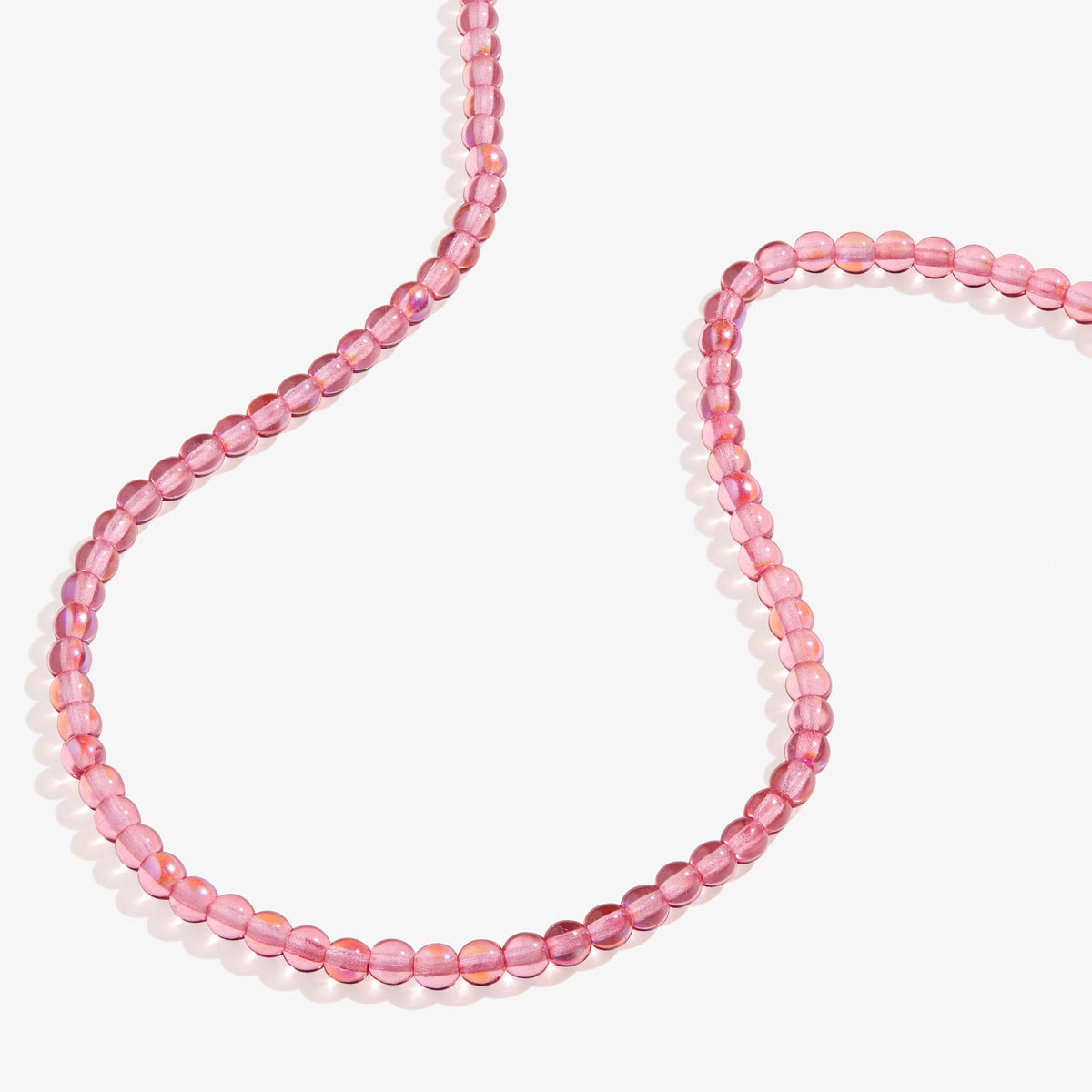 Pink Coral Beaded Necklace Adjustable T-Shirts