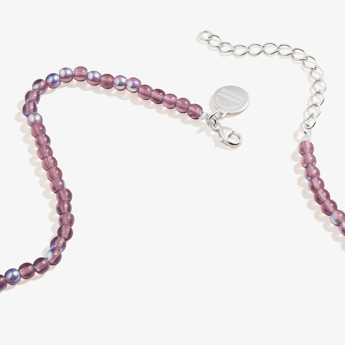 Purple Lilac Beaded Necklace Adjustable T-Shirts