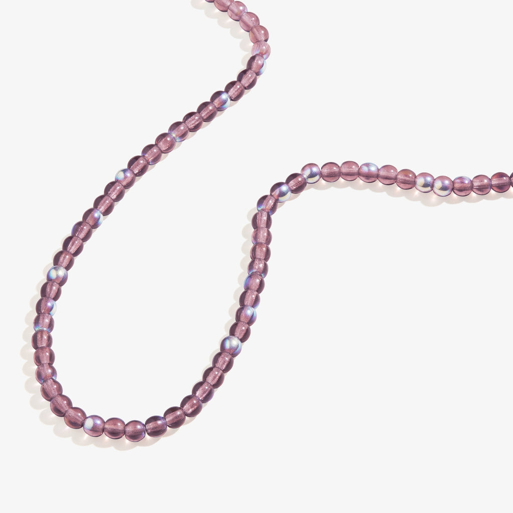 Purple Lilac Beaded Necklace Adjustable T-Shirts