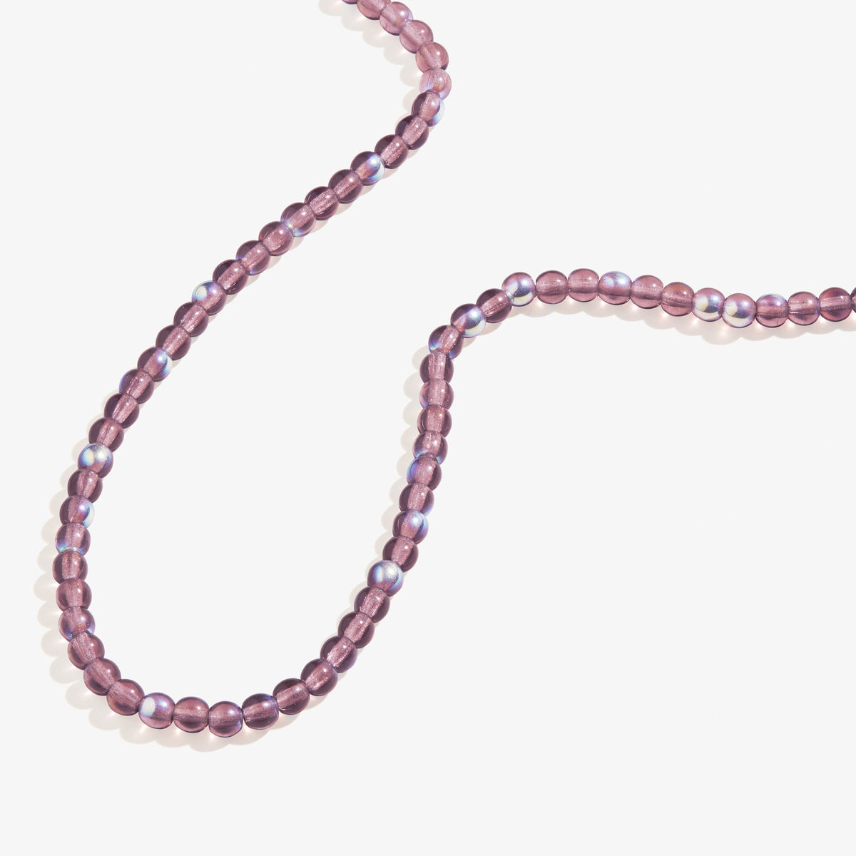 Purple Lilac Beaded Necklace Adjustable T-Shirts