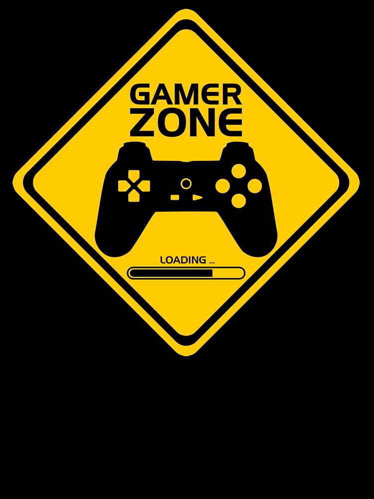GAMER ZONE Loading computer electronic video game funny by SolidEarthArt