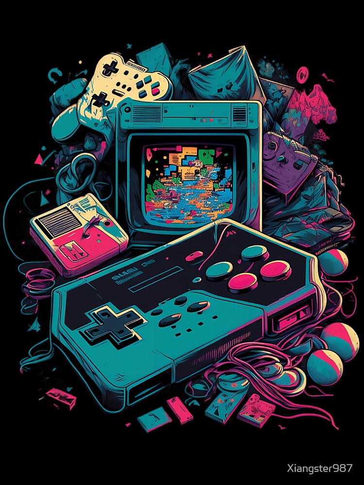 90s retro gaming with vivid colours by Xiangster987
