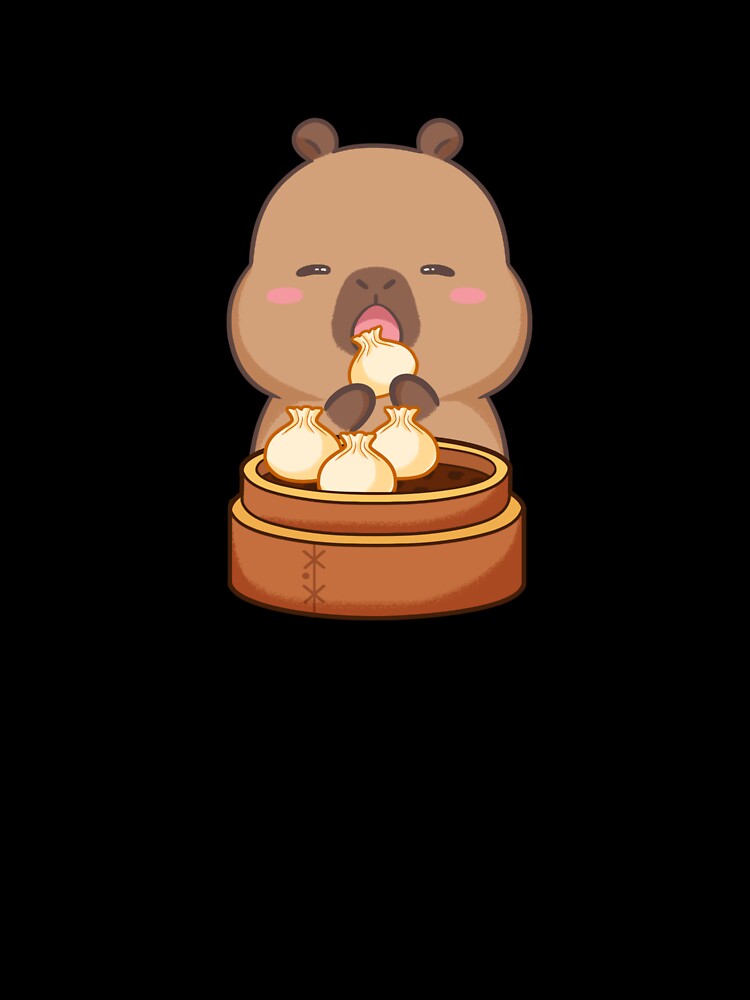 Cutr capybara eating dumplings by CapyFun