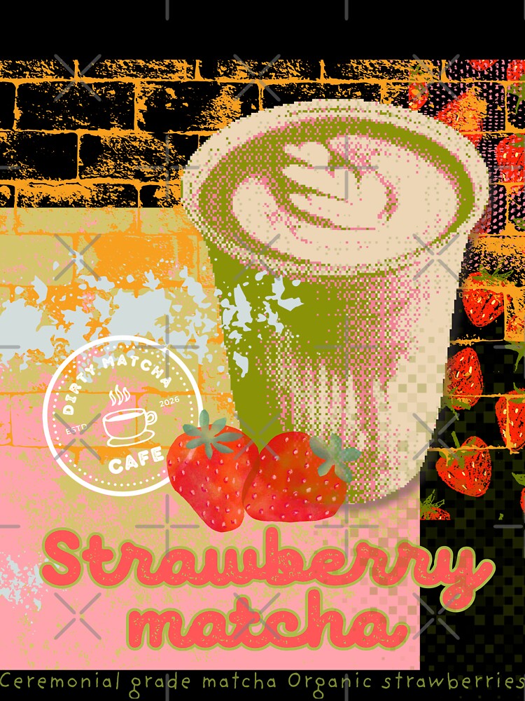 Strawberry matcha from Dirty Matcha Cafe by InkRiot Studios