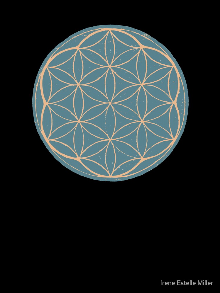 Flower of Life Linocut - Peacock + Melon by Irene Estelle