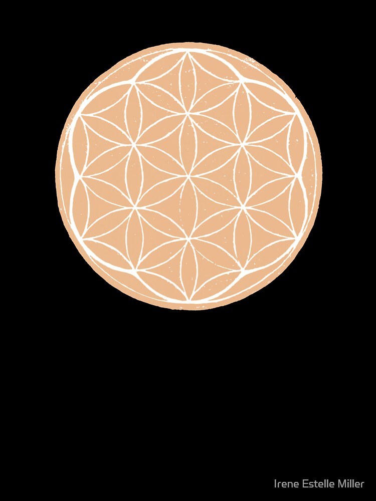 Flower of Life Linocut - Melon + Snow by Irene Estelle