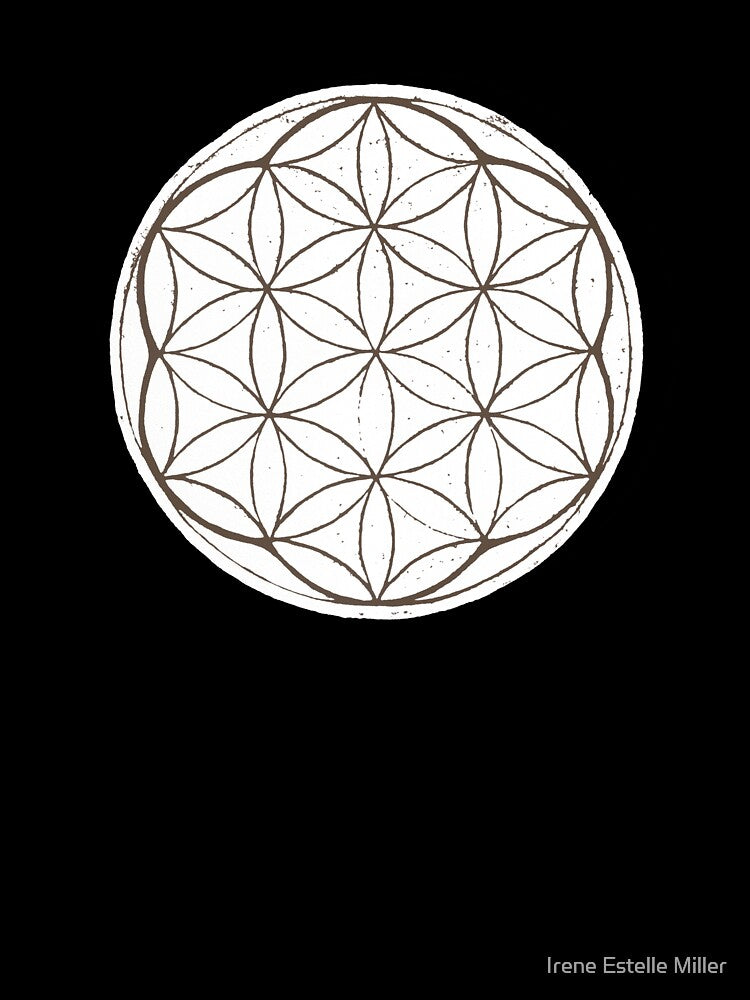 Flower of Life Linocut - Snow + Earth by Irene Estelle