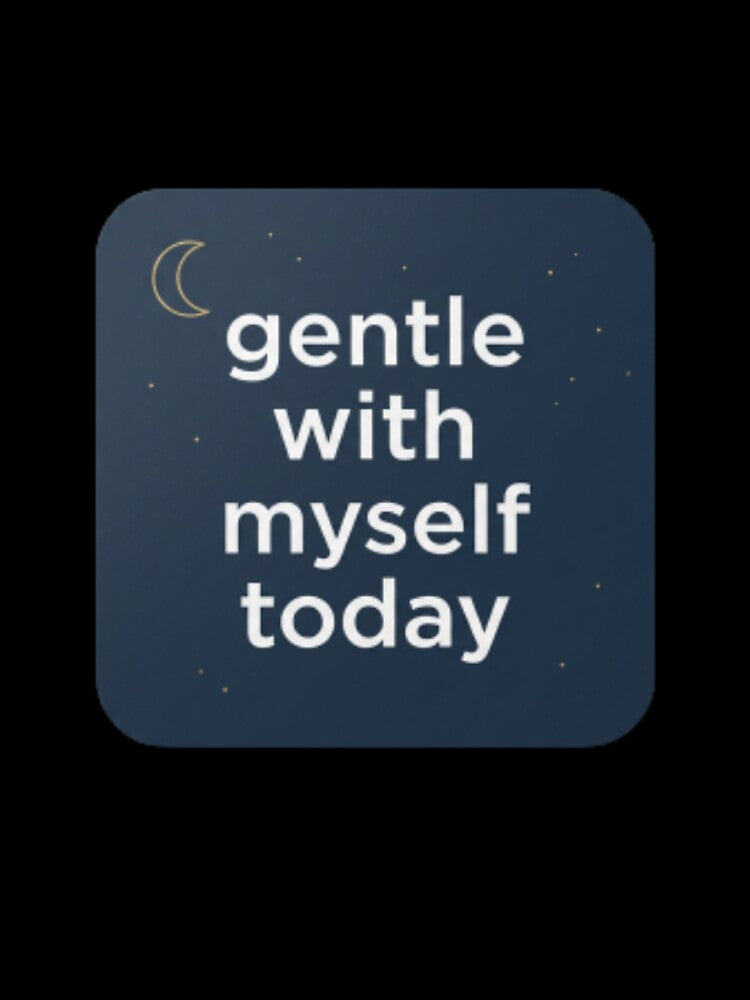 Gentle With Myself Today – Calm Self Care Spiritual Typography Design by CosmicQuietStudio