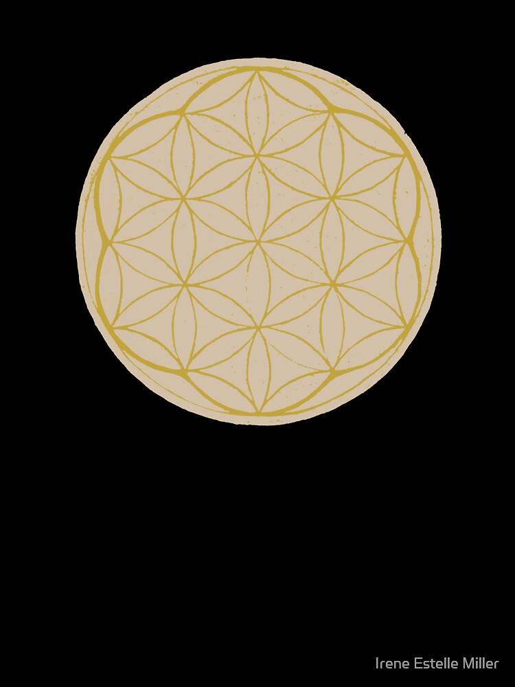 Flower of Life Linocut - Dove + Saffron by Irene Estelle