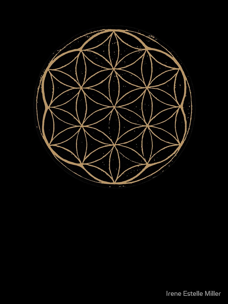 Flower of Life Linocut - Coal + Fawn by Irene Estelle