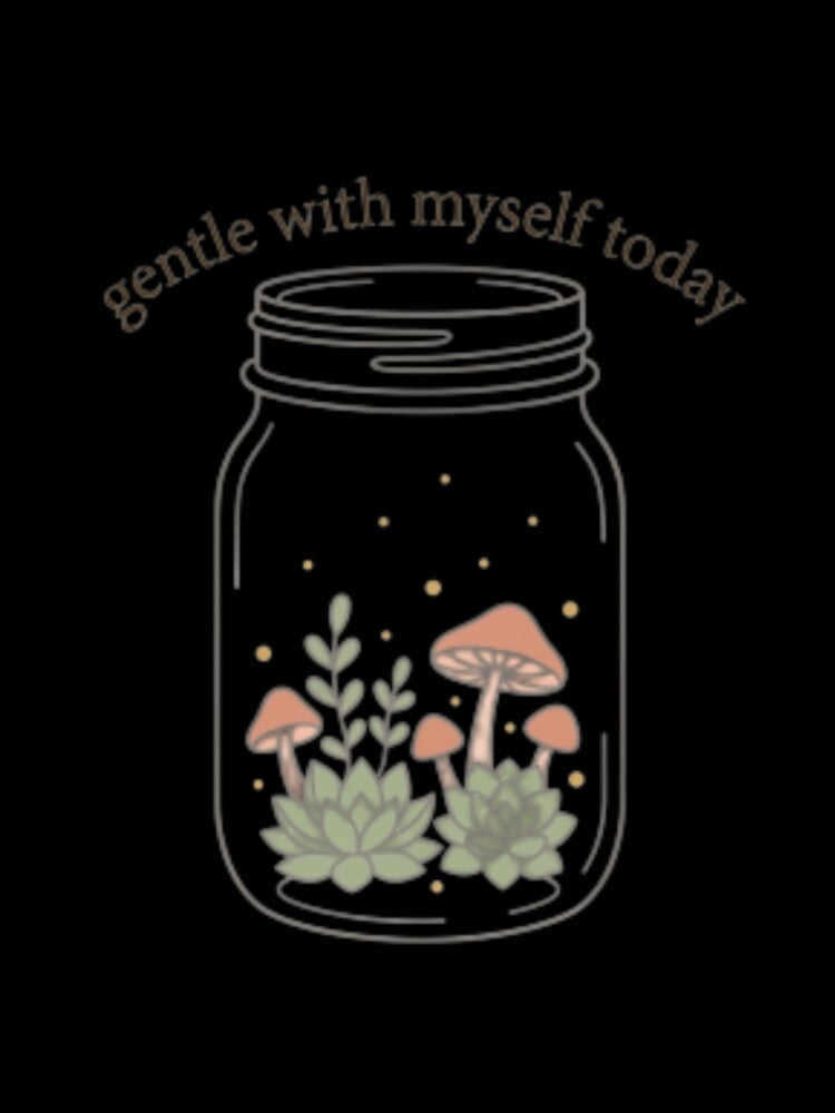 Gentle With Myself Today – Mindful Self Care Typography Design by CosmicQuietStudio