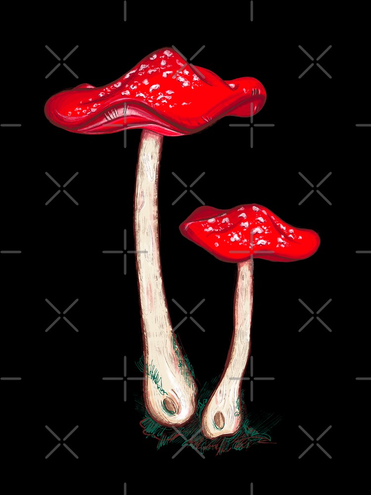 Mushrooms. Cute Agaric by Dina Stoianova